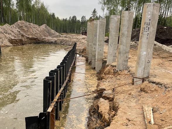 Временное шпунтовое ограждение